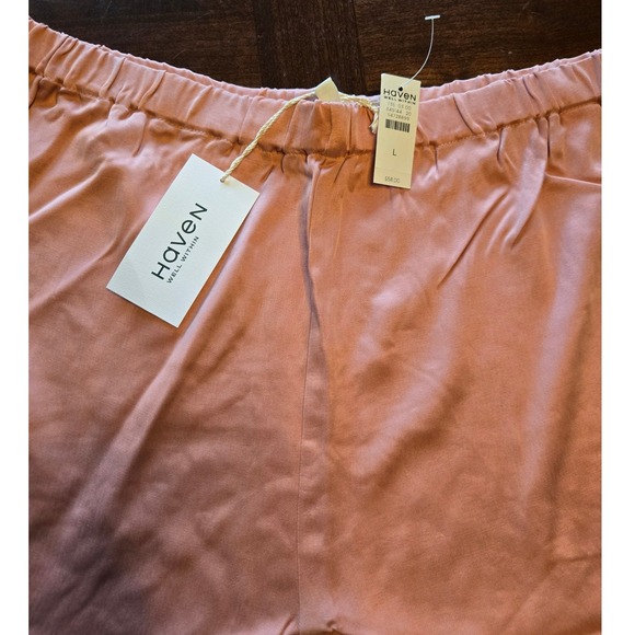 Haven Well Within Rose Pink Cupro Viscose Tulip Hem Pull On Shorts TR5479 L NEW - Picture 3 of 6